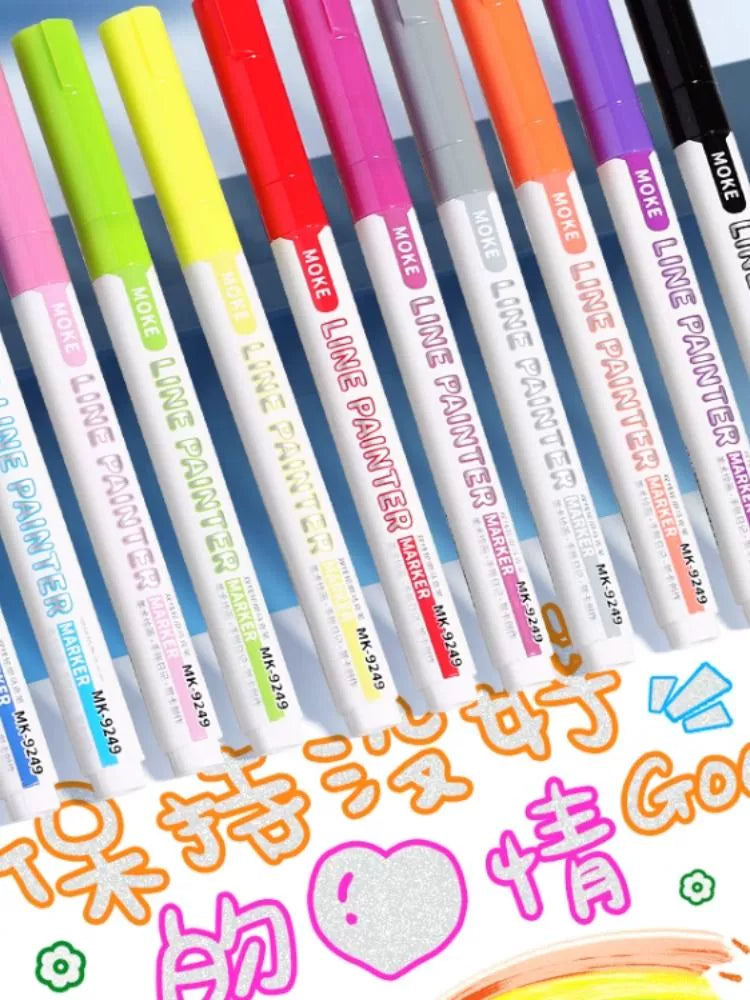 WaveBloom Double-Line Pattern Marker Pen