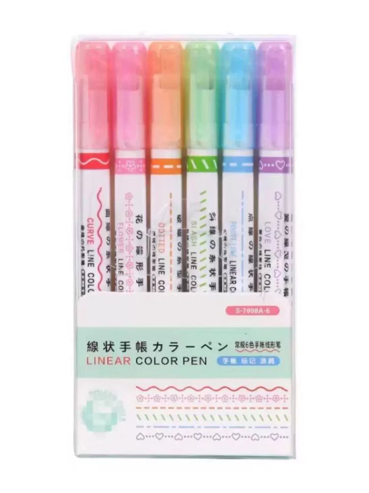 WaveBloom Double-Line Pattern Marker Pen