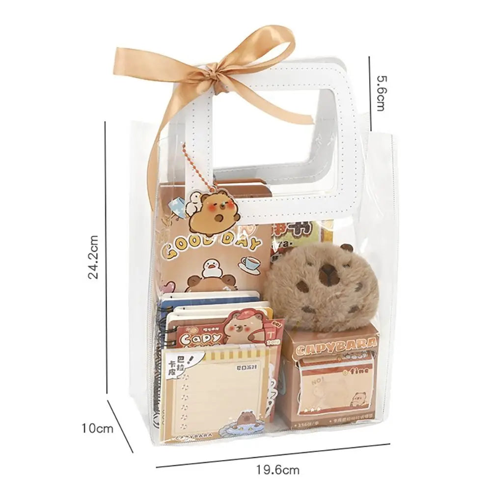 Capybara Stationery Set - Stickers, Notepads & Plush Charms for Gifts