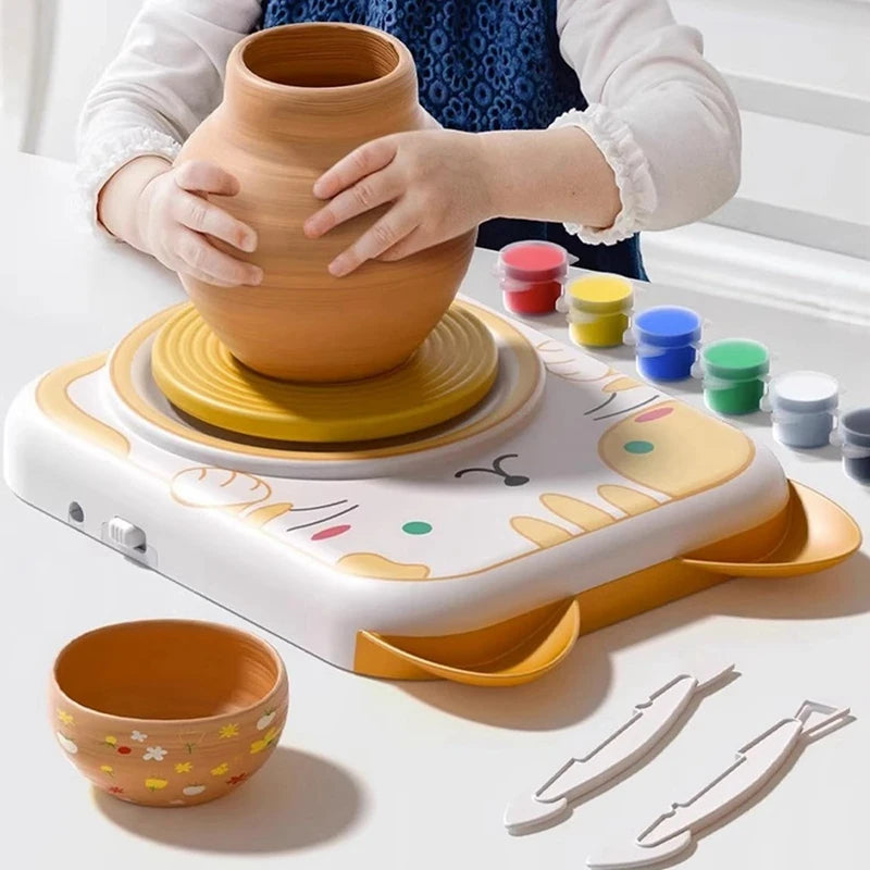 Kids' Pottery Wheel Kit - DIY Clay Craft & Painting Set