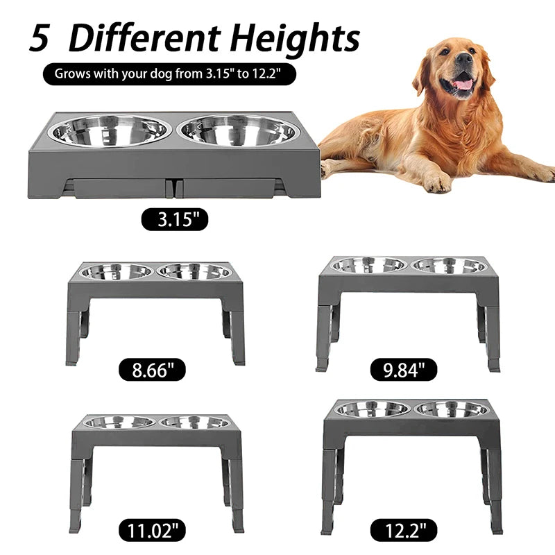 PawElevate Adjustable Dog Feeder
