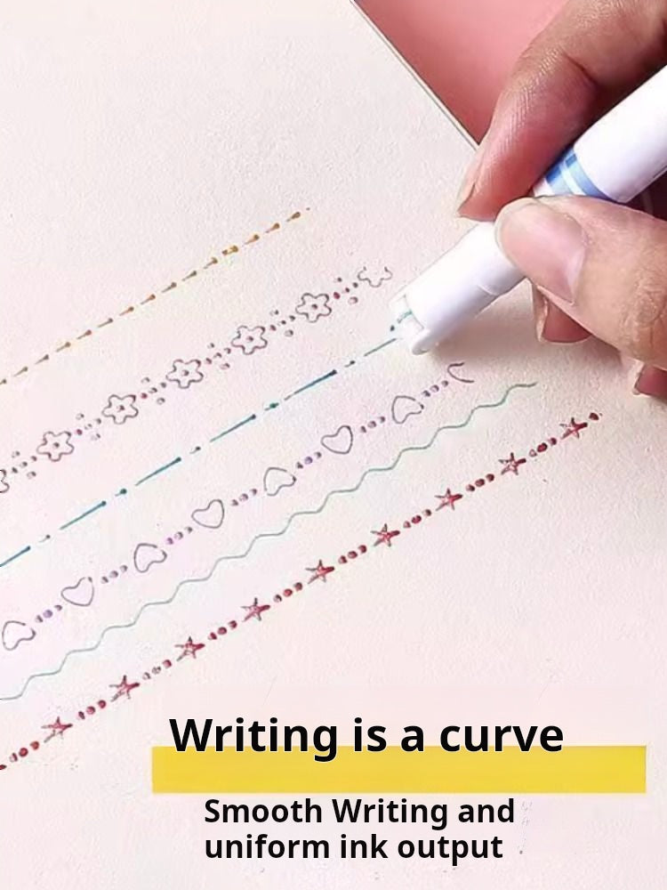WaveBloom Double-Line Pattern Marker Pen