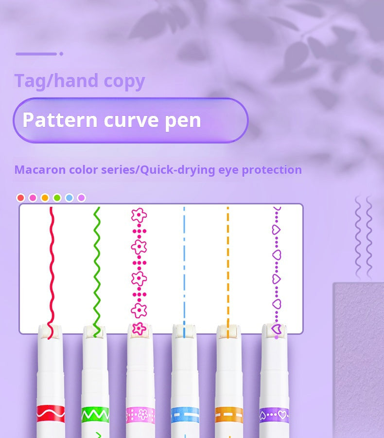 WaveBloom Double-Line Pattern Marker Pen