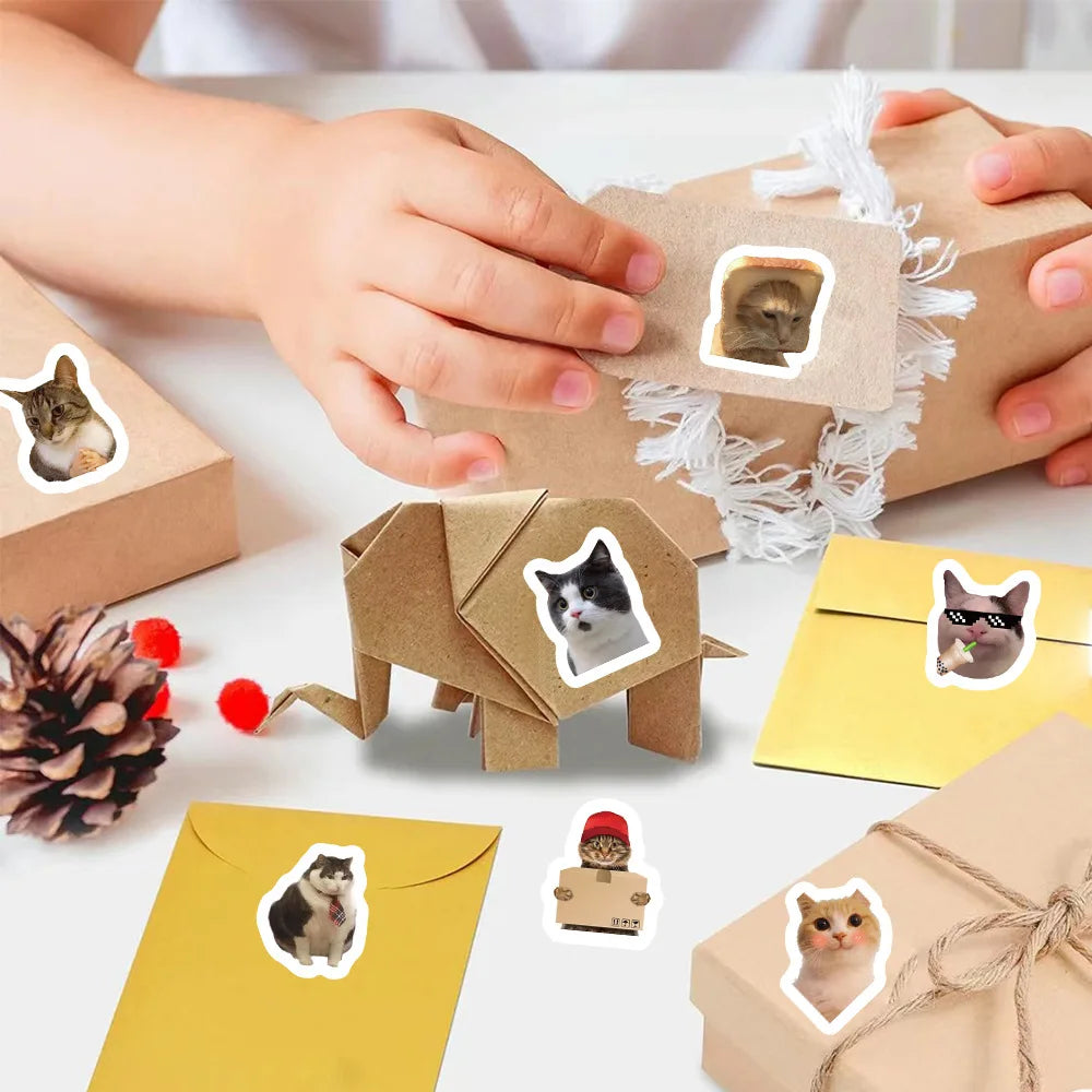 50-500PC Funny Cat Graffiti Cartoon Sticker