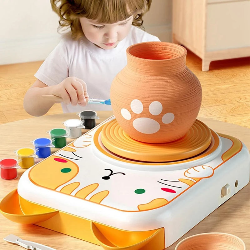 Kids' Pottery Wheel Kit - DIY Clay Craft & Painting Set