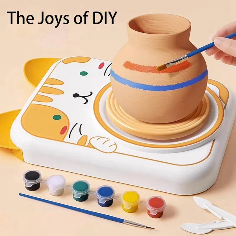 Kids' Pottery Wheel Kit - DIY Clay Craft & Painting Set